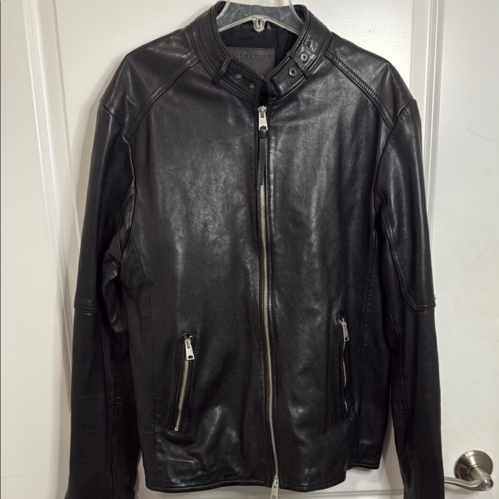 All Saints Black Performance Motorcycle Jacket